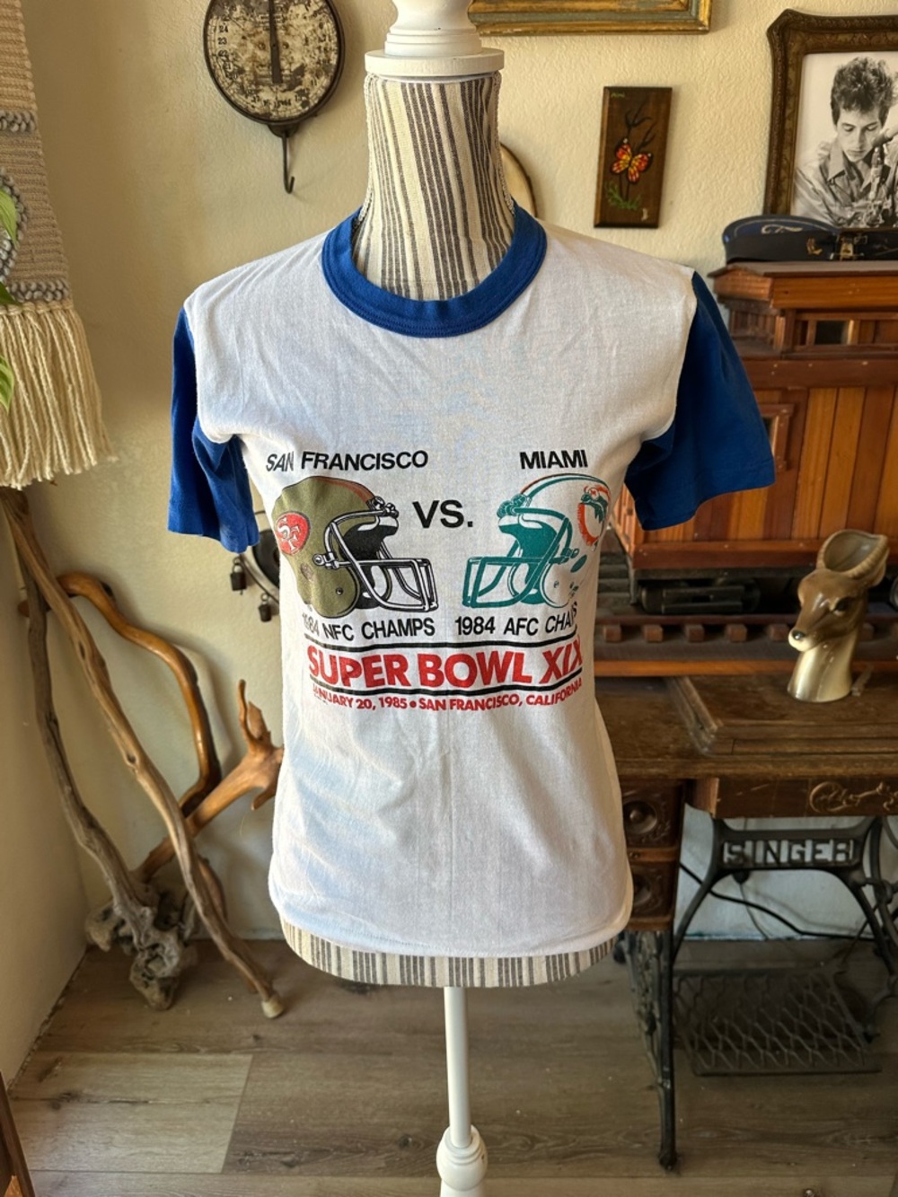 Vintage 1985 Super Bowl XIX Ringer Tee - San Francisco vs Miami